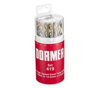 Dormer A094 No 419 19 Piece HSS TiN Coated 1.0mm-10mm By 0.5mm Drill Set