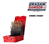 Dormer A095204 Set 204 HSS TiN Coated Jobber Drill Bit Set of 25 1-13.0 x 0.5mm