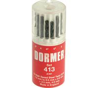 Dormer Jobber Drill Bits A191413 – HSS, 118° Standard Point – Set of 13