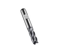 Dormer C90810.0 Series C908 HSS-E-PM 4 Flute Roughing End Mill/Milling Cutter, Alcrona coating, DIN 1835B Shank, 10.00 mm Cutting Diameter