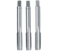 Dormer E1081/4NO8 Series E108 HSS Straight Flute Serial Hand Tap UNC with Bright Finish, DIN352 Standard, NO8, 1/4"-20 Thread, 6.35 mm Cutting Diameter, 56 mm Length