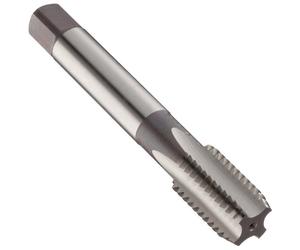 Dormer E501M8NO2 Series E501 HSS Straight Flute Hand Tap Metric with Bright Finish, ISO Standard, Left Handed, NO2, M8 x 1.25 mm Thread, 72 mm Length
