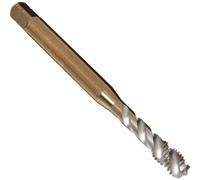 Dormer EX006G Powdered Metal Steel Spiral Flute Threading Tap, Gold Oxide Finish, Round with Square End Shank, Modified Bottoming Chamfer, M6-1.00mm Thread Size (Pack of 1)