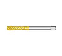 Dormer EX00TINM12 Series EX00TIN HSS-E-PM 45° Spiral Flute Machine Tap, Tin Coating, Bright Finish, M12 x 1.75mm x 110mm