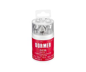Dormer G2361 HSS High Speed Steel Countersink with 90 Degrees Angle, Set of 6 pcs, Various Shapes