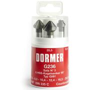 Dormer G2363 6 Piece HSS Straight Shank 90° Countersink Set