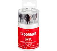 Dormer G2363 HSS High Speed Steel Countersink with 90 Degrees Angle, Set of 6 pcs, Various Shapes
