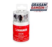 Dormer G2363 6 Piece HSS Straight Shank 90° Countersink Set - VAT INCLUDED