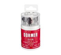 Dormer G2363 HSS High Speed Steel Countersink with 90 Degrees Angle, Set of 6 pcs, Various Shapes