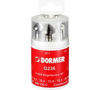 Dormer G2364 6 Piece HSS Tialn Tri-Flat Straight Shank 90° Countersink Set