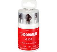 Dormer G2365 6 Piece HSS Tialn Tri-Flat Straight Shank 90° Countersink Set