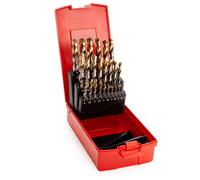 Dormer Jobber Drill Bit Set 1-13mm 25 Piece HSS TiN Coated Tip Grey Box A002