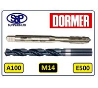 DORMER METRIC TAP & DRILL SET DRILL BIT A100 / E500 2ND TAP M3 UP TO M14