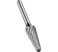 Dormer P7219.6X6.0 Series P721 Carbide Rotary Burr, Ball Nosed Cone, Bright, 12.70mm x 77mm