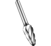 Dormer P8419.6X6.0 Series P841 Carbide Rotary Burr, Ball Nosed Tree Shape, Aluminium Cut, Bright Finish, 9.6mm x 6.0mm