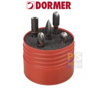 Dormer P88001 5pc tungsten carbide rotary burr set grinding deburring Steel/Inox