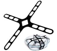 Dormercy Lid Latch Compatible with Crockpots, Crisscross Silicone Universal Securing Strap for Casserole Dishes, Pots, Pans, Black, 1 Pack