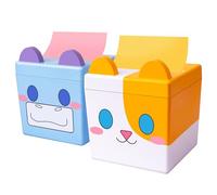 Dormercy Pop-up Notes Dispenser, 2 Pack, Hippo & Cat, Cute Magnetic Design, Large Capacity (Patent Registering)