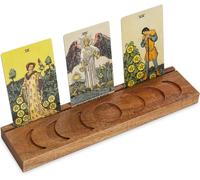 Dormitology Moon Phase Tarot Card Holder Wood Witch Stand for Oracle Lenormand Meditation Display Daily Affirmation Cards Tarot Reading Accessories Pagan Altar Wiccan Decoration Accessories
