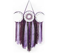 Dormitology Purple Macrame Wall Hanging, Boho Art Triple Moon Dream Catcher, Handmade Home Decoration for Bedroom, Children's Room, Social Gatherings