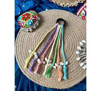 DORMITORRY Boho Hair String For Girl | Traditional Design with Vibrant Yellow, Pink, Blue & Red Threads | Unique Handmade Boho Hair Extension | Gift | Navratri Special | Chotali | 1 Pcs - MultiColor.