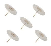 Dormstop 5PCS Paper Parasol 60Cm Beach Umbrella White DIY Umbrella Photography Props for Baby Shower Wedding