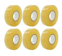 Dormstop 6 Pack Clear Hockey Tape Multipurpose Tape Roll Shin Pad Sock Tape Roll Sports Gear 2.4cmx28M Hockey Sports Gifts, Transparent Yellow
