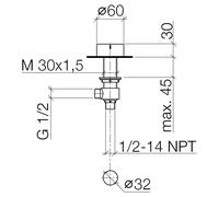 Dornbracht Lever Tap Deque Deck valve clockwise-closing cold 20000740-00