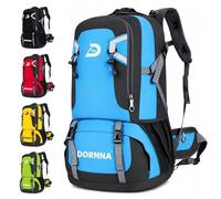 DORNNA Hiking Backpack, Waterproof 60L Foldable Rucksack, Durable Lightweight Camping Bag, With Rain Cover, For Camping, Trekking, Hiking, Walking, Climbing, Outdoor Sports, For Women and Men.