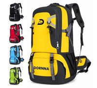 DORNNA Hiking Backpack, Waterproof 60L Foldable Rucksack, Durable Lightweight Camping Bag, With Rain Cover, For Camping, Trekking, Hiking, Walking, Climbing, Outdoor Sports, For Women and Men.