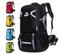 DORNNA Hiking Backpack, Waterproof 60L Foldable Rucksack, Durable Lightweight Camping Bag, With Rain Cover, For Camping, Trekking, Hiking, Walking, Climbing, Outdoor Sports, For Women and Men.