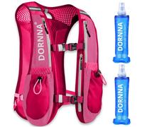 DORNNA Ultra Terra V2 - Trail Running Hydration Vest + 2 Soft Flask 500ml Gift, Running Backpack Men and Women, Back Pocket for Bladder up to 1.5L. (Pink + 2 Soft Flask 500ml)