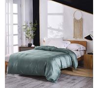 Dornroscn Cooling Viscose Made from Bamboo Duvet Cover for Summer Removable Queen Size Duver Covers for Weighted Blankets 60''x80'' Sea Grass