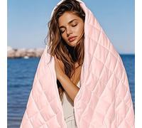 Dornroscn Cooling Weighted Blanket 20lbs Viscose Bamboo-Derived Rayon Queen Size Pink Heavy Blanket for Adult with Glass Beads Cold Blankets for Hot Sleepers （60"x80" Pink）