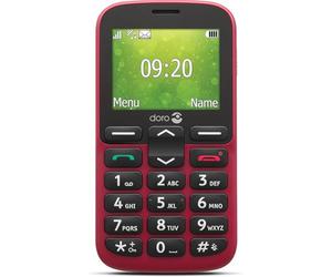 Doro 1380 Unlocked 2G Network ONLY Dual SIM Mobile Phone for Seniors with 2.4" Display, Camera and Assistance Button [UK and Irish Version] (Red)