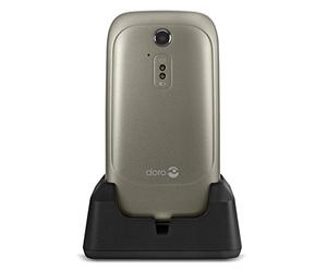 Doro 6520 Flip Mobile Phone for Elderly with Large Screen, Big Talking Number Keys and Assistance Button (Champagne/White)