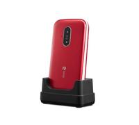 Doro 6820 4G Unlocked Flip Mobile Phone for Seniors with Talking Number Keys, 2MP Camera, Assistance Button and Charging Cradle [UK and Irish Version] - RED/WHITE