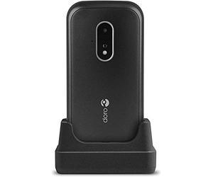 Doro 7030 Unlocked Dual SIM 4G Easy-to-Use Clamshell Mobile Phone for Seniors with WhatsApp, Facebook, GPS Location and Cradle Included (Black) [UK and Irish Version]