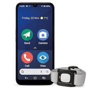 Doro 8200 Secure 4G Smartphone Unlocked Seniors 3500 Bluetooth Alert Medallion - Water-Resistant Mobile Phone - Triple Camera 16MP - 6.1" - Assist Button with GPS - Charger Base