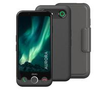 Doro - Aurora A10 Mobile Phone Wallet Case bundle- Senior Smartphone - Easy to Use - Assistance Button - Hearing Aid Compatible USB Cable Included - Bone