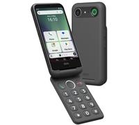 Doro - Aurora A20 Flip Smartphone - Senior Mobile Phone - Easy to Use - Assistance Button with GPS Location - Hearing Aid Compatible - USB Cable Included - Graphite