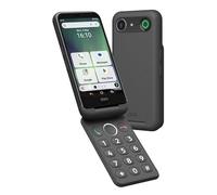 Doro - Aurora A20 Flip Smartphone - Senior Mobile Phone - Easy to Use - Assistance Button with GPS Location - Hearing Aid Compatible - USB Cable Included - Graphite