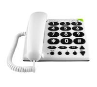 Doro Landline Phone with Large Buttons and Direct Memory PhoneEasy 311C, White