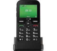 DORO Phone - Doro Leva E10 - 4G Mobile Phone For Elderly - 2.4" Landscape Display, High Contrast Keys, Extra Loud & Clear Sound, HD Voice, Camera, Doro Secure Button - Charging Cradle - Black
