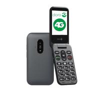 Doro - Leva E20 4G Flip Phone for Seniors - Large 2.8" Display, High-Contrast Keys, Loud & Clear Sound, HD Voice, Camera, Assistance Button - with Charging Cradle - Black
