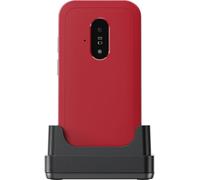 DORO Phone - Doro Leva E22 - 4G Flip Phone For Elderly - Large 2.8" Screen, High Contrast Keys, Loud & Clear Sound, HD Voice, Camera, Doro Secure Button - Charging Cradle - Red/White