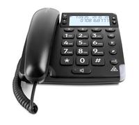 Doro Magna 4000 Landline Phone - Corded House Phone - Ideal for Seniors - Audio Boost Button and Display - 2 One-Touch Memories - Speakerphone - Black Phone - Visual Ring Indicator - No Answerphone