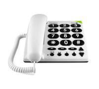 Doro Phoneeasy 311C Landline Phone - Big Button Corded House Phone - Ideal For The Elderly - 3 One-Touch Memories - Visual Ring