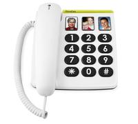 Doro PhoneEasy 331ph Big Button Corded Telephone for Seniors (White) Clear,White