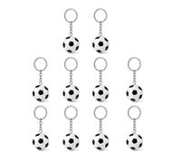 Doromy 10Pcs Mini Soccer Ball Keychain Black & White Football Key Ring Novelty Key Holder for Sports Fans, Party Favors, Team Gifts, Bag Charms
